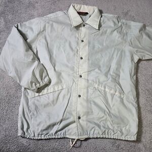 Pla-Jac Mens L Coaches Jacket Gray Vintage Goodyear Dobbs Graphic Made in USA
